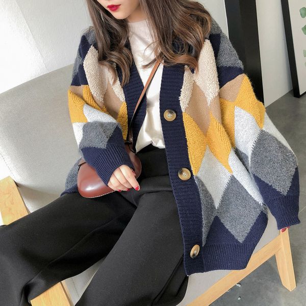 women's knits & tees 2021 spring fashion women sweaters casual plaid v-neck cardigans single breasted puff sleeve loose sweater jumper, White
women's knits & tees 2021 spring fashion women sweaters casual plaid v-neck cardigans single breasted puff sleeve loose sweater jumper, White