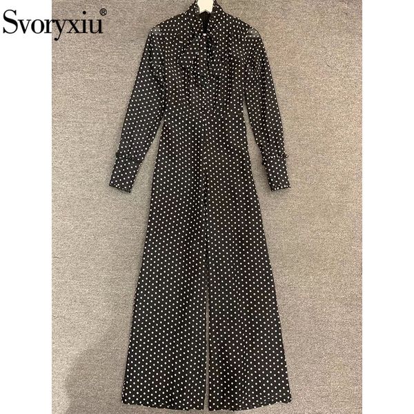 svoryxiu designer fashion summer dot printing jumpsuits women's long sleeve bow collar elegant office lady jumpsuits female, Black;white
svoryxiu designer fashion summer dot printing jumpsuits women's long sleeve bow collar elegant office lady jumpsuits female, Black;white