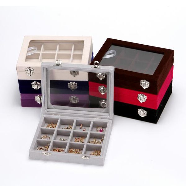 12 grids velvet jewelry box rings earrings necklaces makeup holder case choker organizer women jewelery storage black red etc, Pink;blue
12 grids velvet jewelry box rings earrings necklaces makeup holder case choker organizer women jewelery storage black red etc, Pink;blue