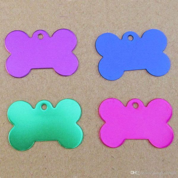 

2020 100pcs/lot Hot-Sale Aluminum Alloy blank Pet Dog ID Tags Anodized surface laser engravable Identity Tags