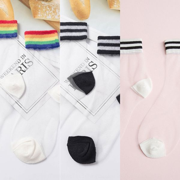 socks female rainbow anti-hook thin striped boat glass transparent invisible mid-tube medium silk silk stockings stockings, Pink;yellow
socks female rainbow anti-hook thin striped boat glass transparent invisible mid-tube medium silk silk stockings stockings, Pink;yellow