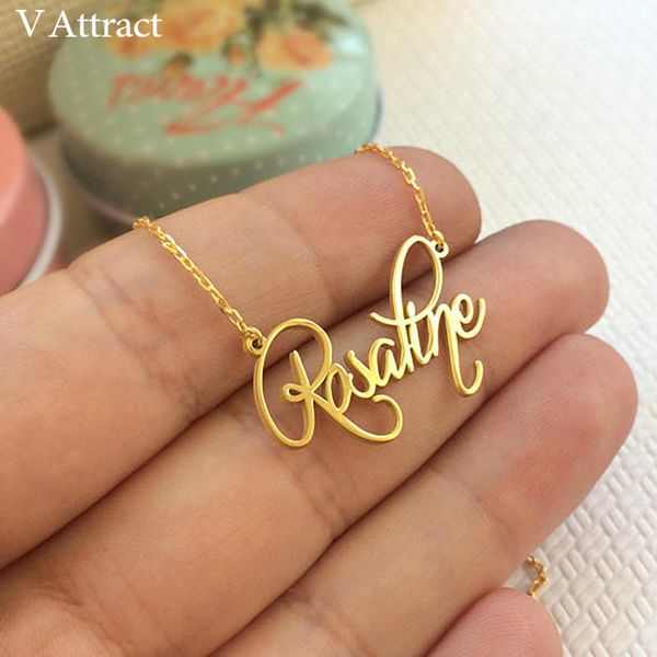 v attract personalized custom name necklace for women customized cursive nameplate handmade choker friend birthday gift, Golden;silver
v attract personalized custom name necklace for women customized cursive nameplate handmade choker friend birthday gift, Golden;silver