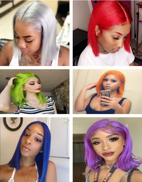 pink 613 blonde blue red grey green bob lace front wigs human hair 13x4 pre plucked ombre short bob wigs for black women remy, Black;brown
pink 613 blonde blue red grey green bob lace front wigs human hair 13x4 pre plucked ombre short bob wigs for black women remy, Black;brown