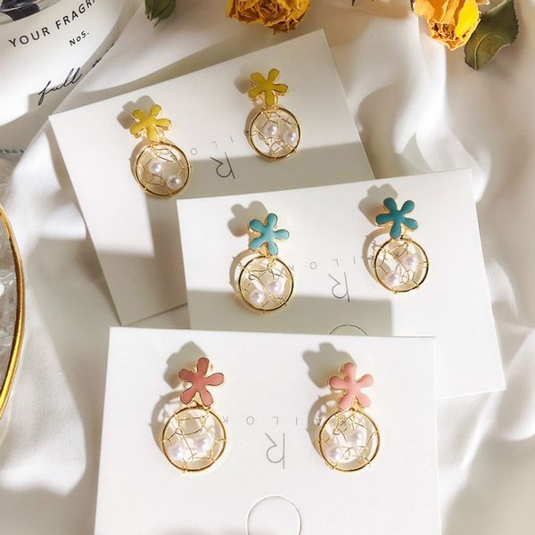 2019 new arrival trendy round women dangle earrings sweet little fresh flowers pearl earrings bohemian drop, Silver
2019 new arrival trendy round women dangle earrings sweet little fresh flowers pearl earrings bohemian drop, Silver