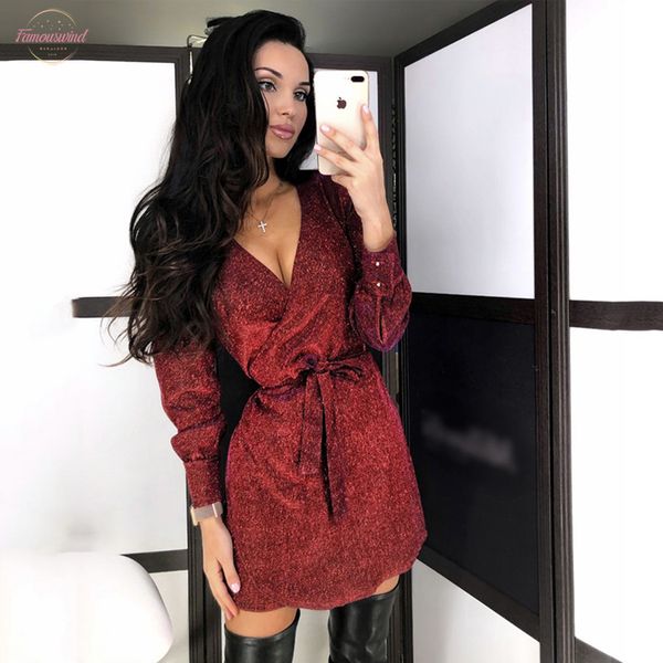 2020 womens fashion red silver gold sparkle dress long sleeve v neck long sleeved belt tunic dresses spring fall nightclub vestidos, Black;gray
2020 womens fashion red silver gold sparkle dress long sleeve v neck long sleeved belt tunic dresses spring fall nightclub vestidos, Black;gray