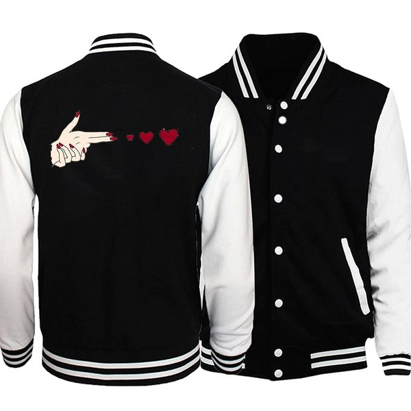 women/men cartoon jackets red nails printing solid o neck baseball jacket autumn boys/girls round collar baseball uniform, Black;brown
women/men cartoon jackets red nails printing solid o neck baseball jacket autumn boys/girls round collar baseball uniform, Black;brown