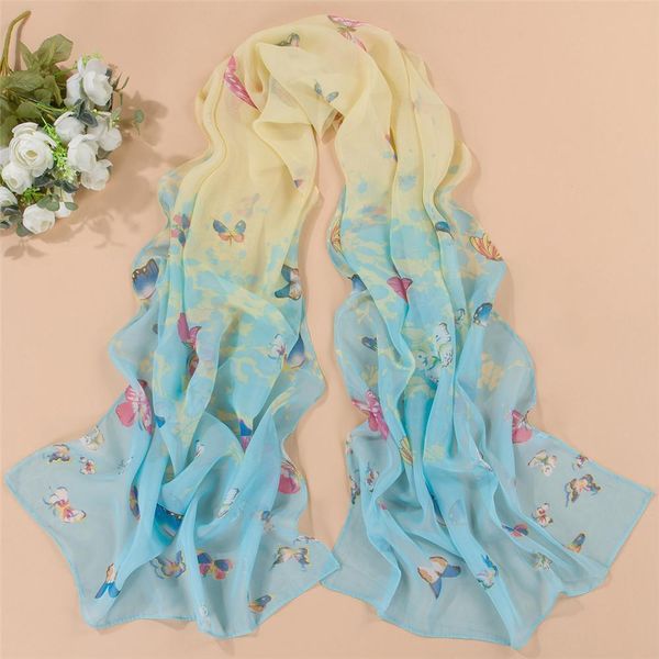 2016 new scarf thin chiffon silk scarf spring and autumn butterfly accessories women s summer sunscreen cape, Blue;gray
2016 new scarf thin chiffon silk scarf spring and autumn butterfly accessories women s summer sunscreen cape, Blue;gray