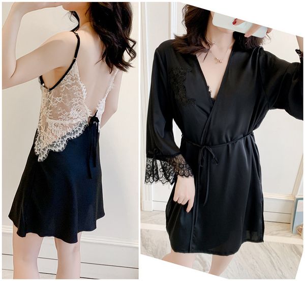 sleep sets womens 2pcs robe suit spring lace sleepwear casual nighty wear pajamas strap nightwear kimono bath gown homewear, Black;red
sleep sets womens 2pcs robe suit spring lace sleepwear casual nighty wear pajamas strap nightwear kimono bath gown homewear, Black;red