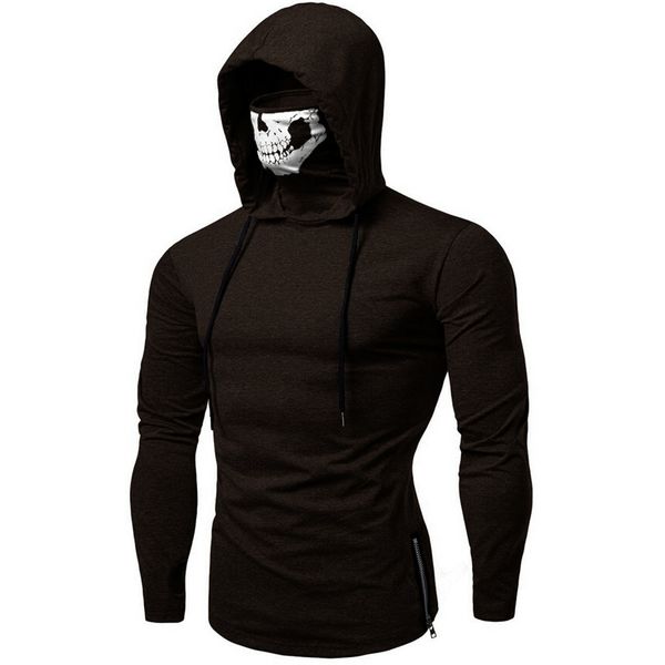 new 2019 fashion mens mask skull pure color pullover long sleeve hooded sweatshirt coffee and brown blouse, Black
new 2019 fashion mens mask skull pure color pullover long sleeve hooded sweatshirt coffee and brown blouse, Black