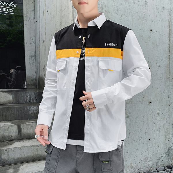 new autumn korean version of slim shirt men's long-sleeve shirt menswear fashion trend with a solid color inch, White;black
new autumn korean version of slim shirt men's long-sleeve shirt menswear fashion trend with a solid color inch, White;black