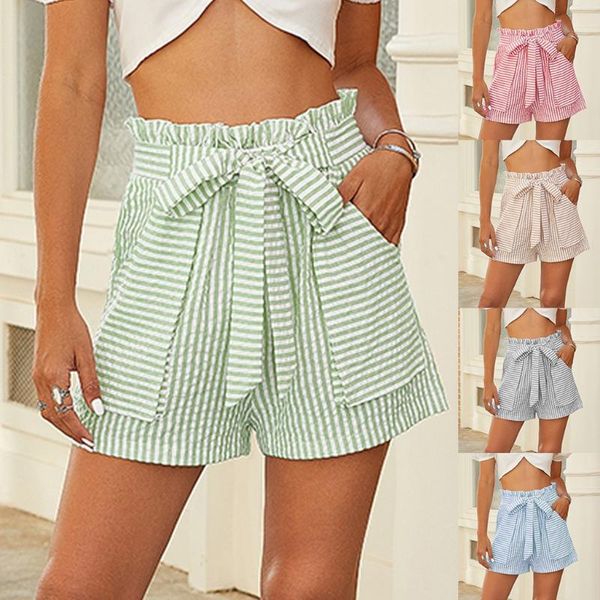 2020 loose shorts women casual high waist shorts summer stripe bow bandage pocket feminino ju6, White;black
2020 loose shorts women casual high waist shorts summer stripe bow bandage pocket feminino ju6, White;black