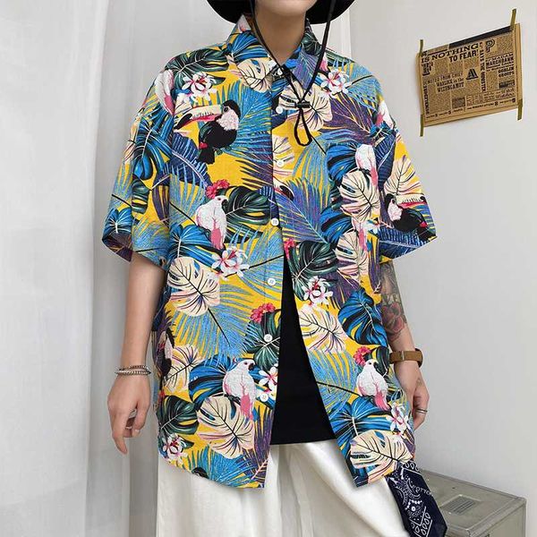 styles fashion summer mens short sleeve hawaiian shirts casual floral shirt regular fit vacation beach clothing, White;black 
styles fashion summer mens short sleeve hawaiian shirts casual floral shirt regular fit vacation beach clothing, White;black
