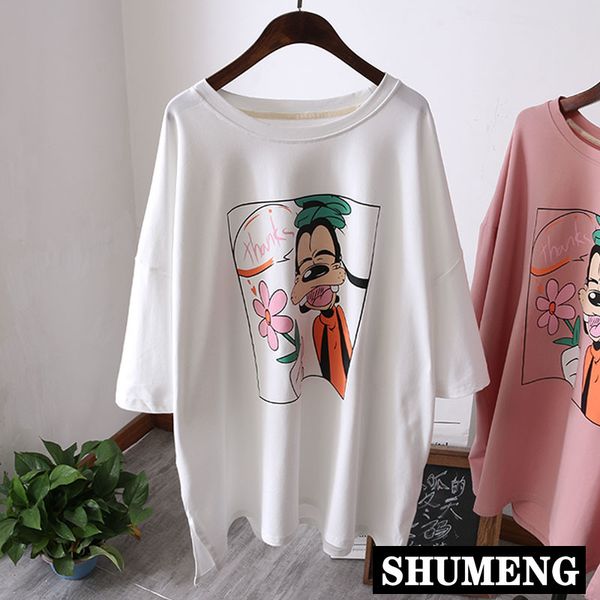 plus size female t-shirt loose cartoon print street long tee shirt short-sleeved pregnant women summer oversized base top, White
plus size female t-shirt loose cartoon print street long tee shirt short-sleeved pregnant women summer oversized base top, White