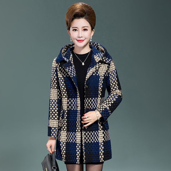 new women's woolen coat clothing autumn and winter woolen coat long section plus size middle-aged ladies winter jac, Black
new women's woolen coat clothing autumn and winter woolen coat long section plus size middle-aged ladies winter jac, Black