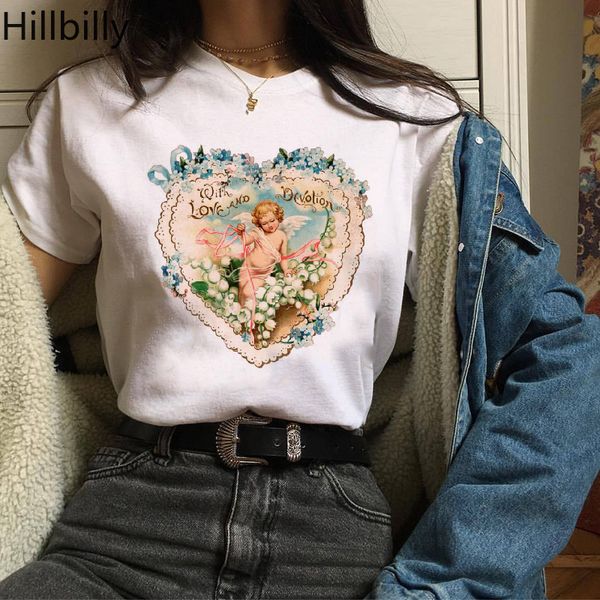 2020 hillbilly cmk250 women harajuku shirts casual cotton short sleeve plus size women t-shirt summer black tees & ulzzang, White