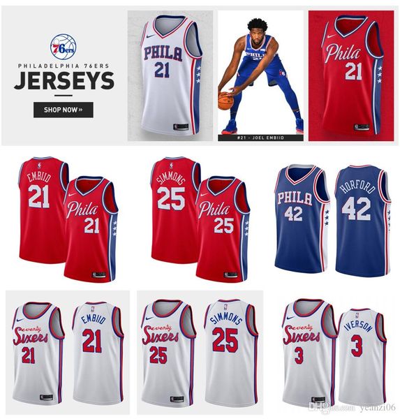 2019 men philadelphia joel 21 embiid 76er jer ey ben 25 immon jer ey al horford juliu erving allen 3 iver on ixer ba ketball jer ey, Black;blue 
2019 men philadelphia joel 21 embiid 76er jer ey ben 25 immon jer ey al horford juliu erving allen 3 iver on ixer ba ketball jer ey, Black;blue