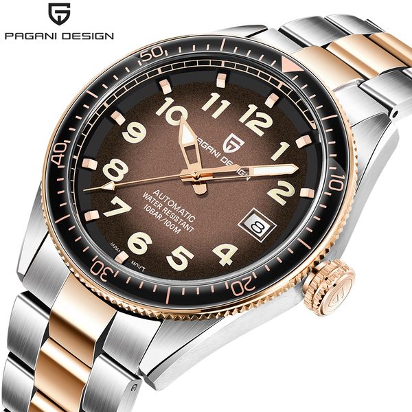 pagani design 2020 business sports mechanical watches automatic stainless steel waterproof watch men relogio masculino, Slivery;brown
pagani design 2020 business sports mechanical watches automatic stainless steel waterproof watch men relogio masculino, Slivery;brown