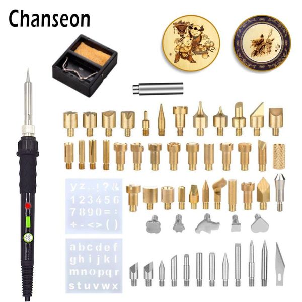 chanseoneu/us plug 60w electric soldering iron carving pyrography tool welding tips kit wood embossing burning soldering pen set
chanseoneu/us plug 60w electric soldering iron carving pyrography tool welding tips kit wood embossing burning soldering pen set