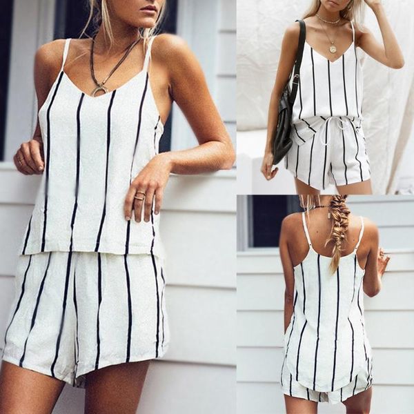 2019 new spring fashion women fashion camis v-neck striped crop loose short pants suit ladies suit for female, White
2019 new spring fashion women fashion camis v-neck striped crop loose short pants suit ladies suit for female, White