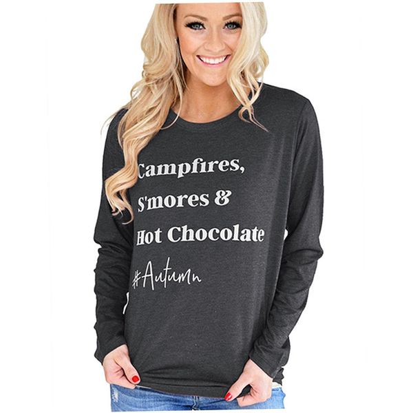 autumn new european and american women's t-shirt simple cotton round neck hedging long-sleeved letter t-shirt clothes for women, White
autumn new european and american women's t-shirt simple cotton round neck hedging long-sleeved letter t-shirt clothes for women, White