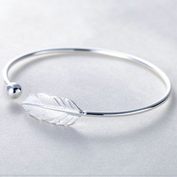 river real s925 sterling silver women bangles charm feather design bracelet female fashion jewelry gifts, Golden;silver
river real s925 sterling silver women bangles charm feather design bracelet female fashion jewelry gifts, Golden;silver