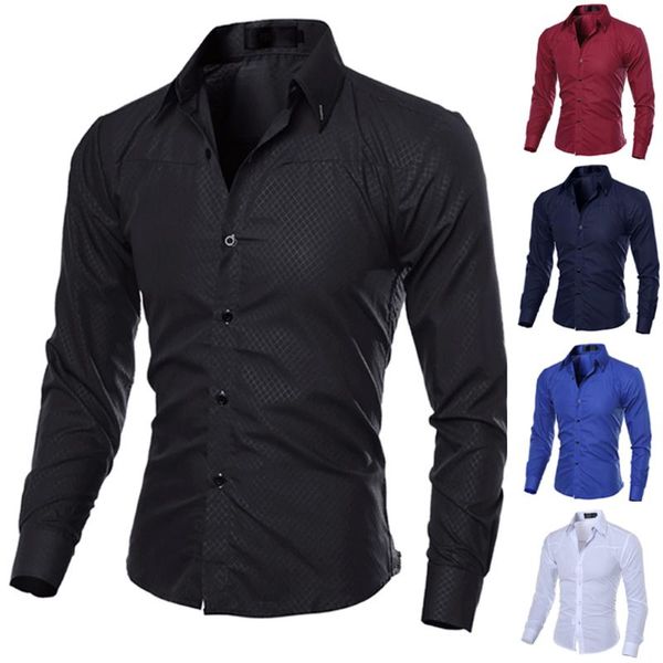 men casual shirts fashion long sleeves shirt business slim mens clothing fea889, White;black
men casual shirts fashion long sleeves shirt business slim mens clothing fea889, White;black