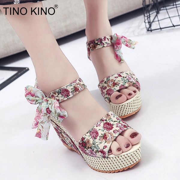 women wedge floral summer sandals female bowknot platform bohemia high heel sandals fashion ankle strap open toe ladies shoes, Black
women wedge floral summer sandals female bowknot platform bohemia high heel sandals fashion ankle strap open toe ladies shoes, Black