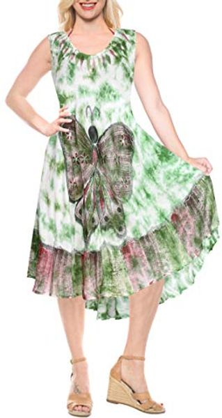 la leela soft rayon casual hand tie dye neck ari short beach dress tunic coverup, Black;gray
la leela soft rayon casual hand tie dye neck ari short beach dress tunic coverup, Black;gray