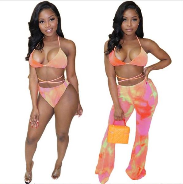 women designer swimsuits sheer mesh slim sling bikinis fashion 3 flare pants tie dye summer women swimwear, White;black
women designer swimsuits sheer mesh slim sling bikinis fashion 3 flare pants tie dye summer women swimwear, White;black