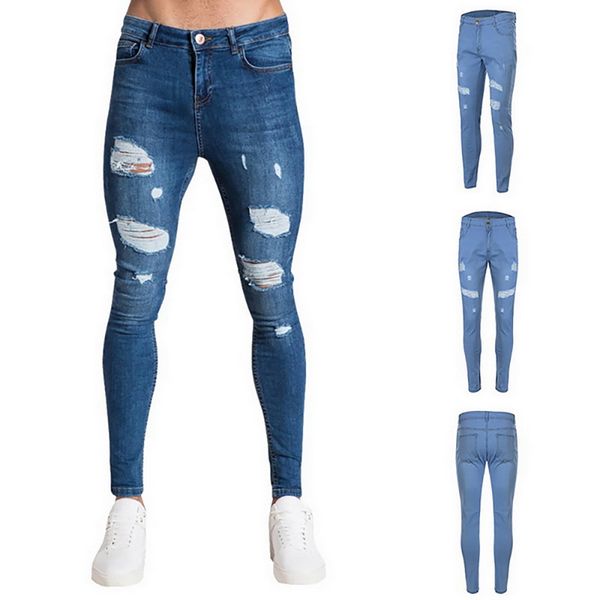 spring mens jeans pants hip hop denim ripped skinny distressed jeans casual slim solid hole pencil trousers male streetwear, Blue
spring mens jeans pants hip hop denim ripped skinny distressed jeans casual slim solid hole pencil trousers male streetwear, Blue