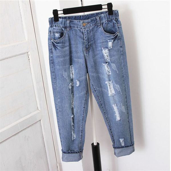 plus size 5xl holes boyfriend ripped jeans for women summer high waist jeans woman harem pants vintage denim femme c4262, Blue
plus size 5xl holes boyfriend ripped jeans for women summer high waist jeans woman harem pants vintage denim femme c4262, Blue
