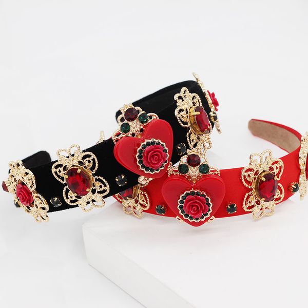 baroque style ceramic flower red heart inlaid women vintage headbands hair accessories weddign bride hairbands catwalk headpiece, Golden;white
baroque style ceramic flower red heart inlaid women vintage headbands hair accessories weddign bride hairbands catwalk headpiece, Golden;white