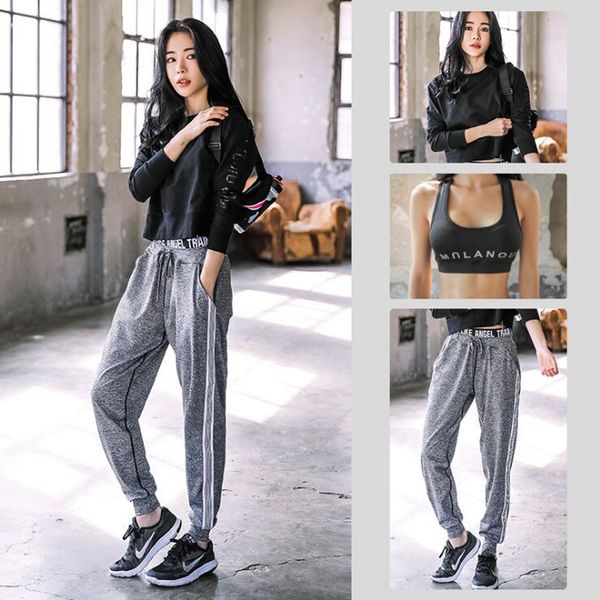 fitness clothing yoga suit women's korean bodybuilding sweater baseball suit loose casual pants 3piece set women 
fitness clothing yoga suit women's korean bodybuilding sweater baseball suit loose casual pants 3piece set women