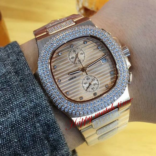 version 6300g-010 champagne date dial rose gold diamond case 9100 fully automatic movement mens watch 316l steel band business watches, Slivery;brown
version 6300g-010 champagne date dial rose gold diamond case 9100 fully automatic movement mens watch 316l steel band business watches, Slivery;brown