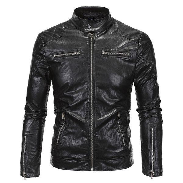 2018 men's leather jackets motorcycle clothing windproof jackets coat overcoat clothes, Black
2018 men's leather jackets motorcycle clothing windproof jackets coat overcoat clothes, Black