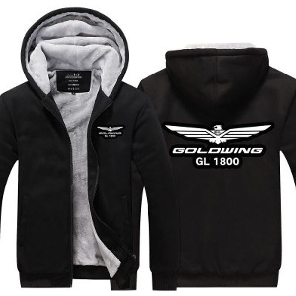

2019 winter hoody gold wing motorcycle men women thicken autumn hoodies clothes sweatshirts zipper jacket fleece hoodie streetwear, Blue;black