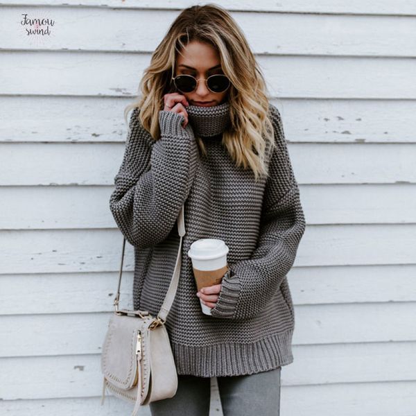 sweater autumn long sleeve and pullover women casual looseturtleneck knitwear warm cable knitted plus size sweater, White;black
sweater autumn long sleeve and pullover women casual looseturtleneck knitwear warm cable knitted plus size sweater, White;black