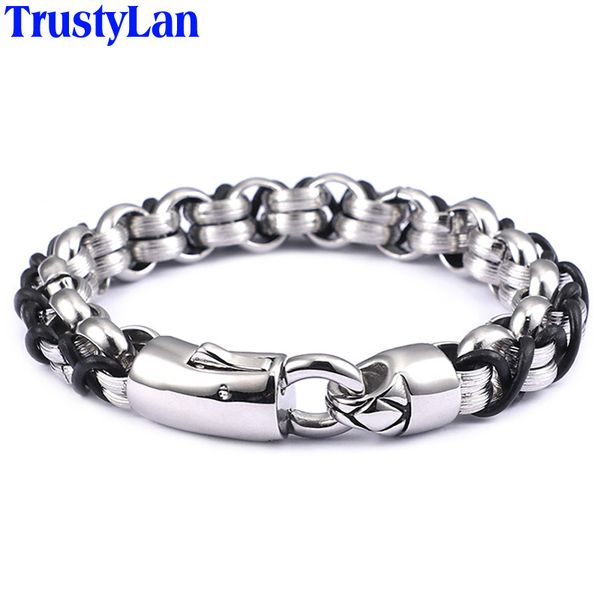 trustylan selling leather bracelet men chain link 316l stainless steel mens friendship bracelets & bangles dropshipping, Golden;silver
trustylan selling leather bracelet men chain link 316l stainless steel mens friendship bracelets & bangles dropshipping, Golden;silver