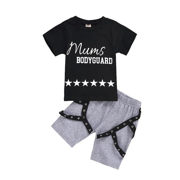 citgeesummer 1-5years infant baby boys clothes sets letter print short sleeve black t shirts +grey shorts, White
citgeesummer 1-5years infant baby boys clothes sets letter print short sleeve black t shirts +grey shorts, White