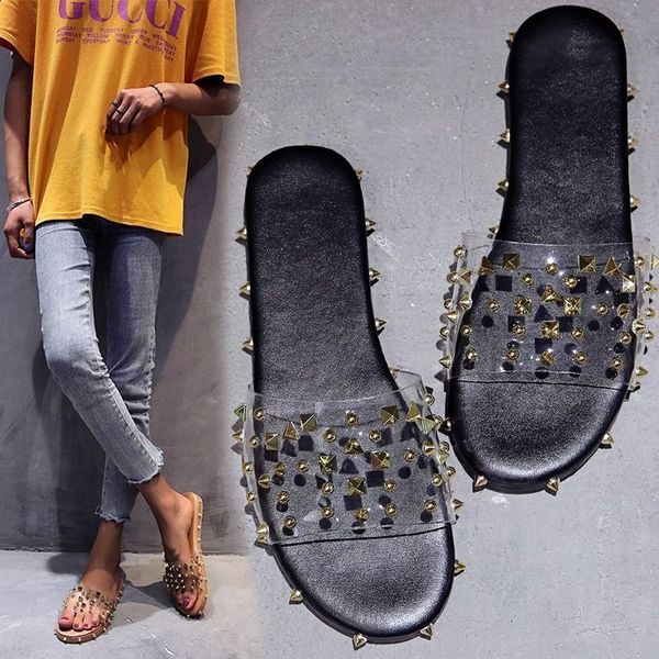 slippers women summer fashion flat shoes women casual rivet slippers woman flip flops transparent beach slides female sandals, Black
slippers women summer fashion flat shoes women casual rivet slippers woman flip flops transparent beach slides female sandals, Black