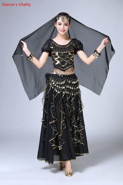 belly dance stage costume sequins festival stage performance costume dance performance short sleeve chiffon set, Black;red
belly dance stage costume sequins festival stage performance costume dance performance short sleeve chiffon set, Black;red