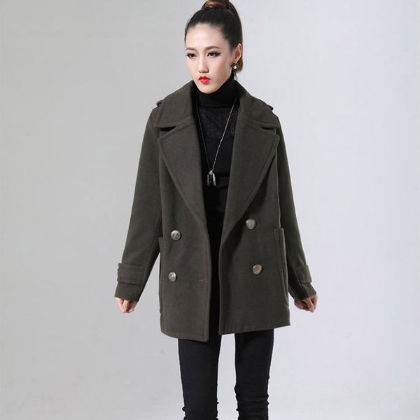 women winter autumn warm vintage turn-down collar woolen slim coat women egland style outerwear, Black
women winter autumn warm vintage turn-down collar woolen slim coat women egland style outerwear, Black