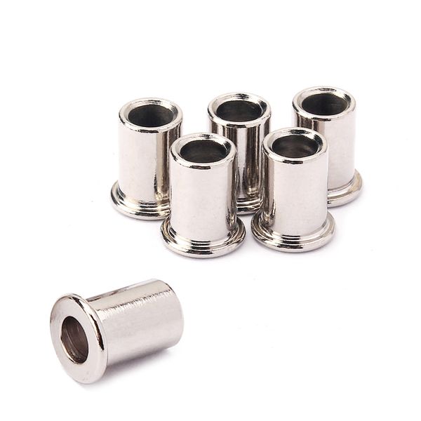 pack of 6 iron guitar string mounting ferrules thru body ferrules bushing chrome 
pack of 6 iron guitar string mounting ferrules thru body ferrules bushing chrome