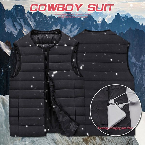 electric thermal heated cotton vest usb charging heating imitation down winter outdoor sports fishing hiking warm vest for men, Gray;blue
electric thermal heated cotton vest usb charging heating imitation down winter outdoor sports fishing hiking warm vest for men, Gray;blue