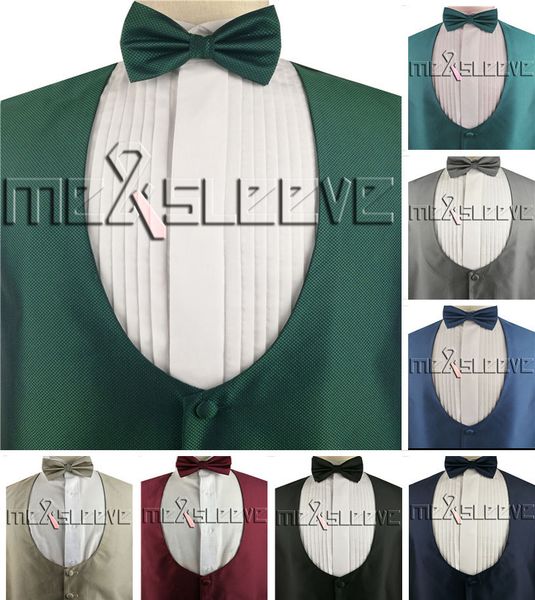 low neck handsome tuxedo suit wedding waistcoat with bowtie+hanky, White;black 
low neck handsome tuxedo suit wedding waistcoat with bowtie+hanky, White;black