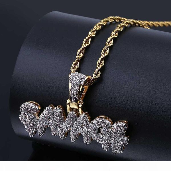 mens hip hop jewelry new fashion bling letter savage pendant necklace with silver gold twist chain
mens hip hop jewelry new fashion bling letter savage pendant necklace with silver gold twist chain