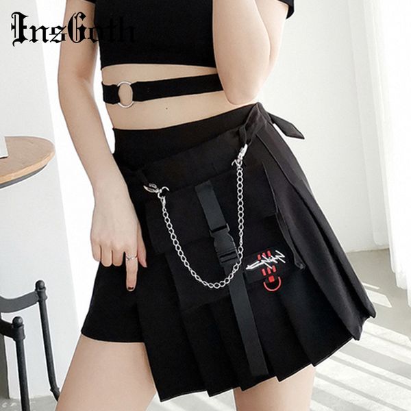 insgoth streetwear punk high waist women skirts hrajuku grunge pleated mini black plaid female gothic skirts with belt
insgoth streetwear punk high waist women skirts hrajuku grunge pleated mini black plaid female gothic skirts with belt
