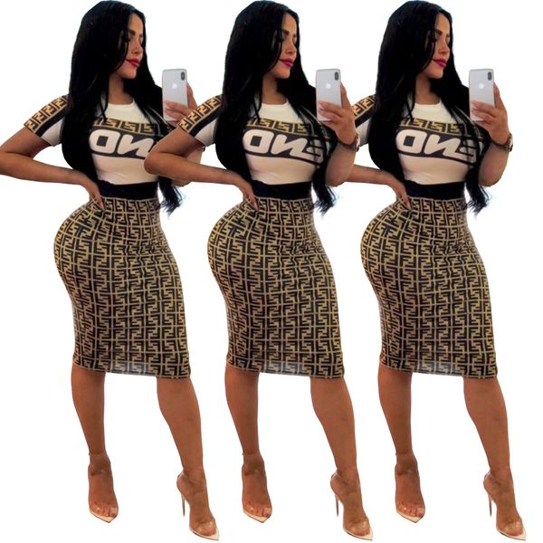 2019 women fa hion letter print two piece dre female ca ual lim crew neck t hirt kirt et, White
2019 women fa hion letter print two piece dre female ca ual lim crew neck t hirt kirt et, White