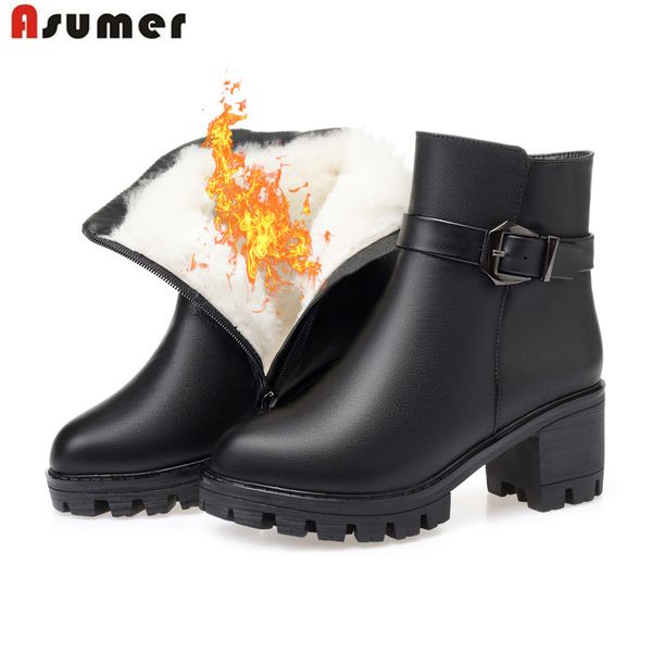 asumer large size 35-43 ladies genuine leather winter boots women keep warm snow boots natural sheep wool ladies ankle, Black
asumer large size 35-43 ladies genuine leather winter boots women keep warm snow boots natural sheep wool ladies ankle, Black