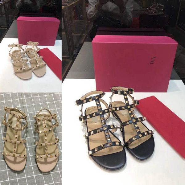 2020 fashion women designer sandals new arrival rivets style classic quality double straps sandal designer flat sandal, Black 
2020 fashion women designer sandals new arrival rivets style classic quality double straps sandal designer flat sandal, Black